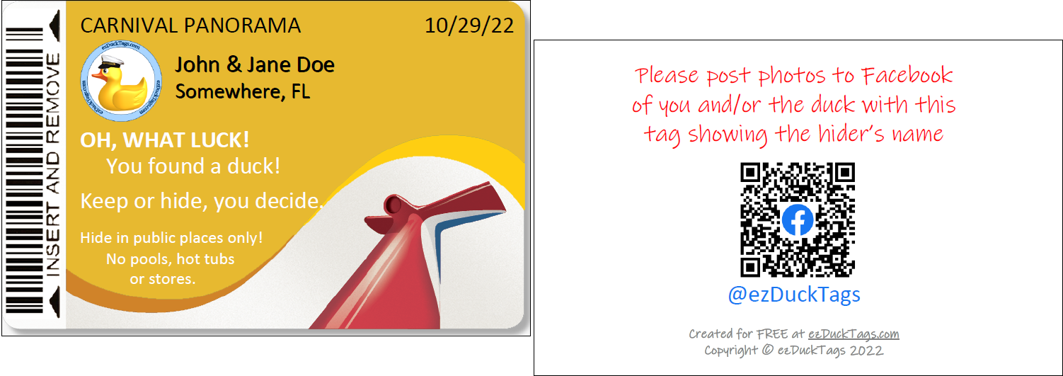 duck-tags-ezducktags-com for Disney Cruise Duck Tags Free Printable Duck Tags | ezDuckTags.com for Disney Cruise Duck Tags Free Printable